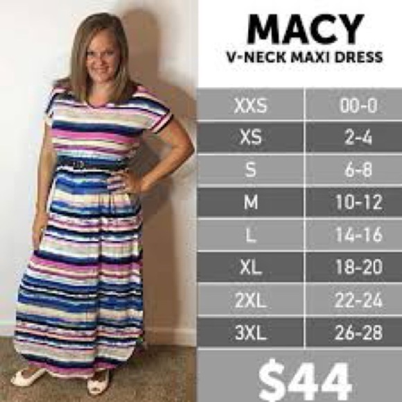 Lularoe/Macy V-Neck Maxi Dress​​​​​​​​​​ - Picture 11 of 11
